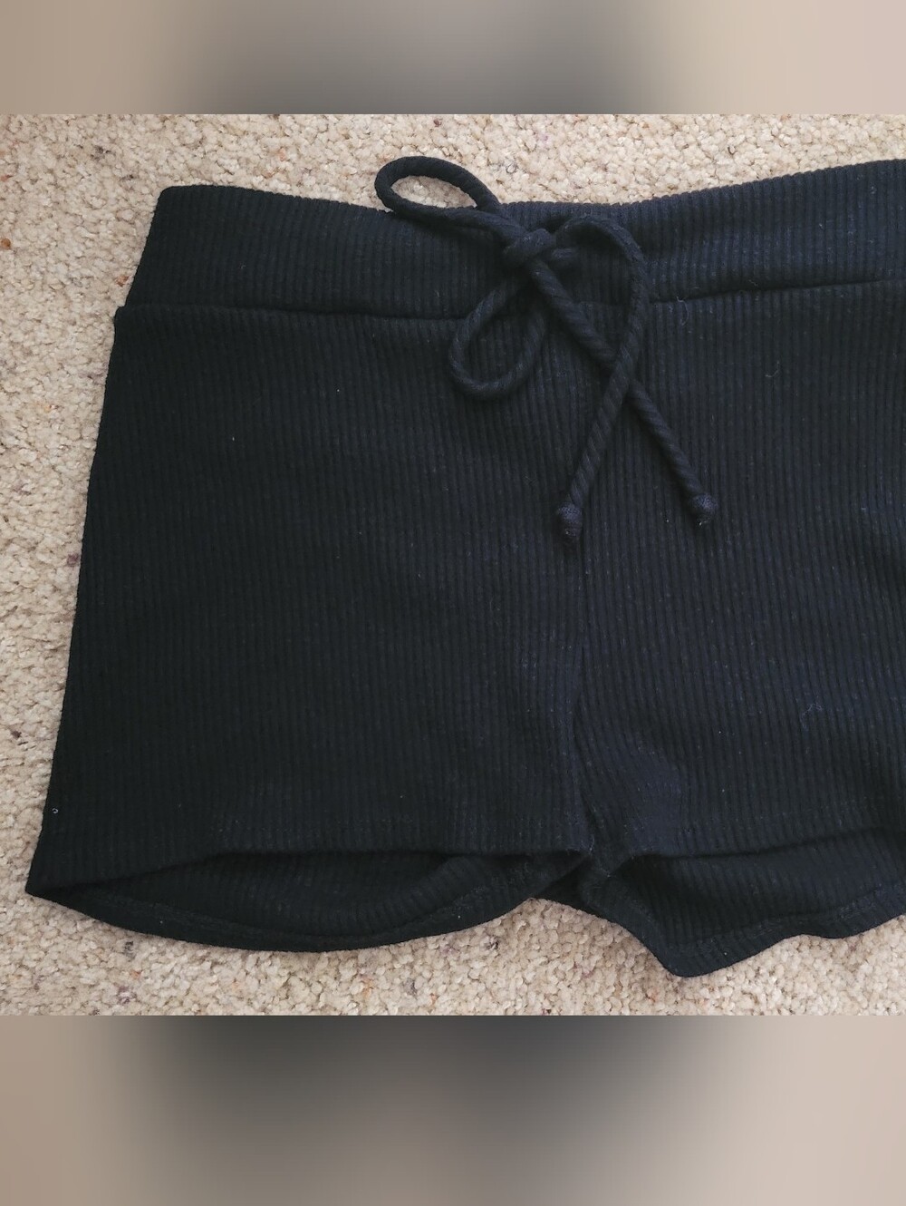 Fashion Nova Black Ribbed Lounge Shorts